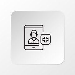 Online Doctor Icon, Flat Medical Consultation Vector