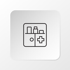 Medicine Cabinet Icon, Home First Aid Storage Vector