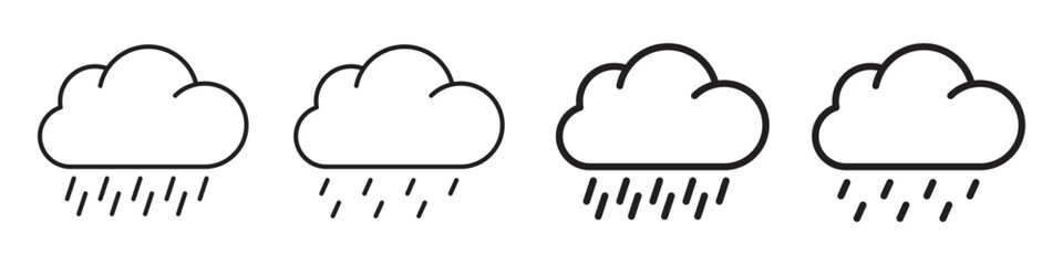 Rain line icon. Cloud rain symbol for your web site design, logo, app, UI. Modern forecast storm sign.