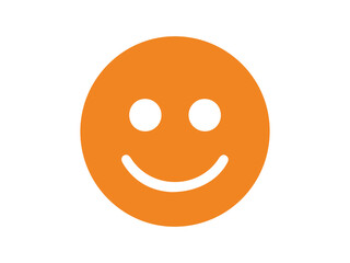Cheerful orange emoticon conveys positivity.