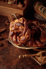 Traditional Scandinavian soft pretzels with cinnamon and sugar.