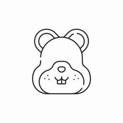 groundhog face cartoon icon sign vector