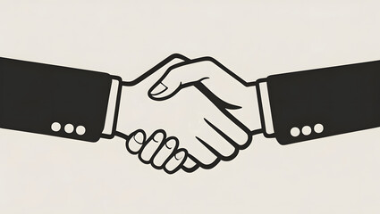 Business Handshake Vector: Clean Graphic Illustration of Agreement & Partnership Concept