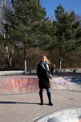 young man walking in the park