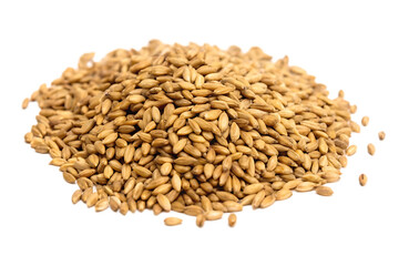 Fototapeta premium Heap of barley grains isolated on a white background png ai generated