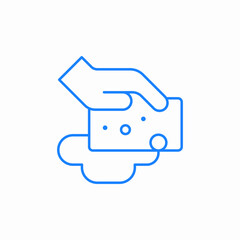 hand holding soap icon sign vector
