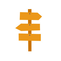 Sign Street Cute Direction illustration. Hand draw wooden street signs. Vector flat illustration of pointers.