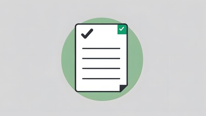 Modern Checklist Icon: Vector Document for Completed Tasks & Approval – Business & Productivity Graphic