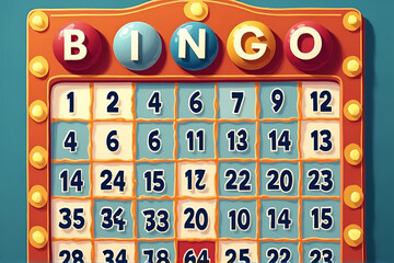 Happy National Bingo Day Text with Colorful Bingo Balls Isolated on Background


