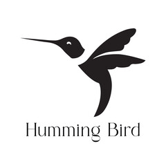 Obraz premium Minimal Hummingbird Logo Design – Vector Silhouette Style for Elegant Nature Branding