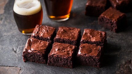 Indulge in the rich decadence of chocolate brownies paired with a refreshing beer. This delightful combination is perfect for gatherings, dessert lovers, and food enthusiasts alike!