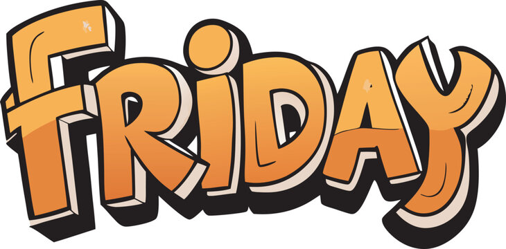 Friday yellow color text banner on a white background