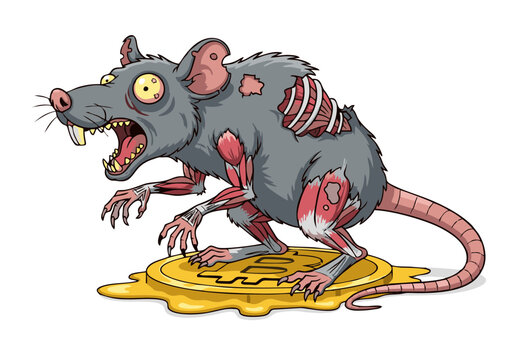 Decaying Zombie Rat Illustration A Ghoulish Cryptocurrency Concept Art