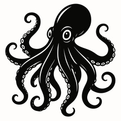 Vintage Style Octopus Silhouette