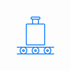 suitcase on conveyor icon sign vector
