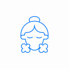 woman face calm icon sign vector