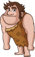 Cartoon chubby primitive human vector illustration