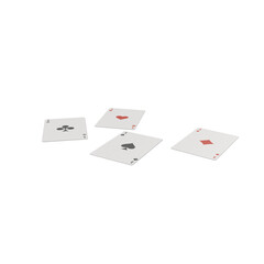 Four Aces Playing Cards Isolated on Transparent Background
