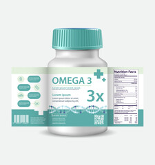 Pills & Vitamins Bottle Packaging Template 