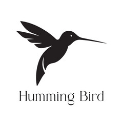 Fototapeta premium Minimal Hummingbird Logo Design – Vector Silhouette Style for Elegant Nature Branding