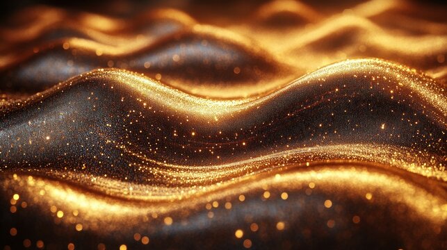 Golden wavy textured surface