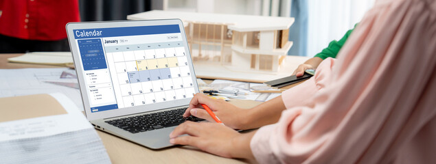 Calendar on computer software application for schedule planning for personal organizer and online...