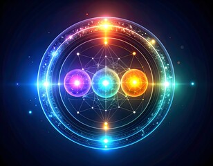 Obraz premium Abstract Energy Core with Geometric Connections