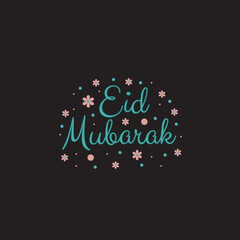 Eid Mubarak floral elegant typography  