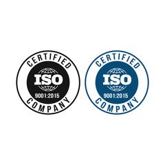 ISO Certified Company 9001 to 2015 Stamp Vector LOGO