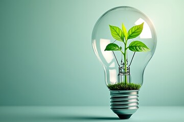 Green energy sustainable growth eco friendly lightbulb
