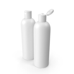 White Pump Bottles Isolated on Transparent Background