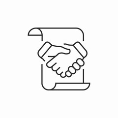 agreement handshake document icon sign vector
