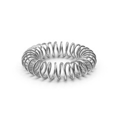 Metal Coil Hair Tie Isolated on Transparent Background
