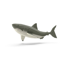 Fototapeta premium Low Poly Shark Illustration Isolated on Transparent Background