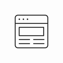 browser wireframe layout icon sign vector