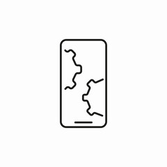cracked phone screen icon sign vector
