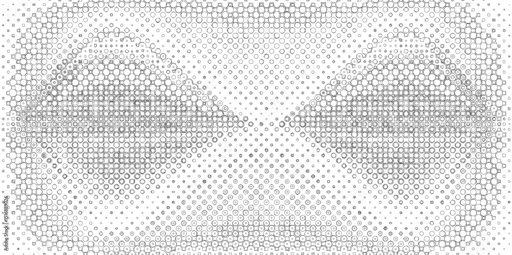 Fototapete seamless black and white grunge halftone pattern dot background texture overlay distress gradient pa