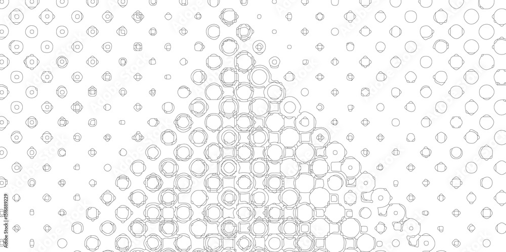 Fototapete Monochrome printing abstract halftone trendy defect overlay creative design texture, seamless white and grey grunge halftone pattern dot background texture overlay distress stroke pattern design.