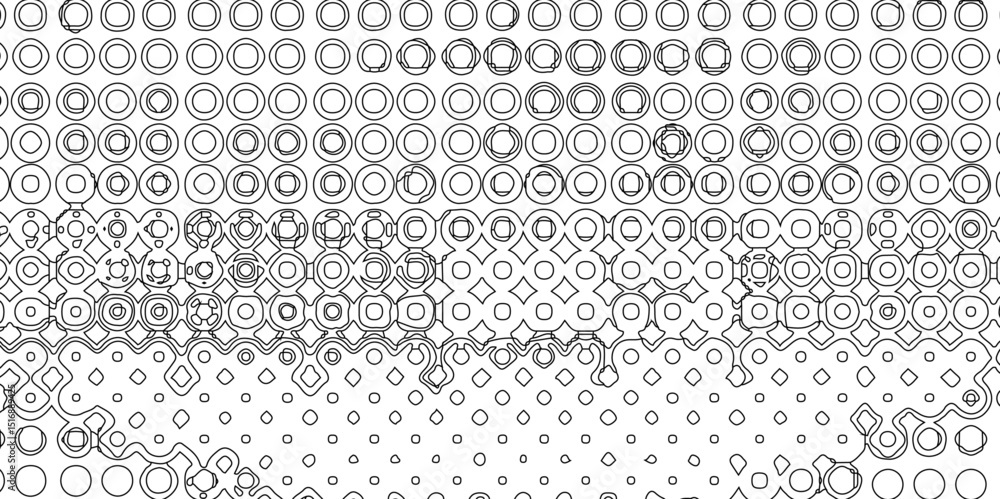 Fototapete Seamless black and white grunge halftone pattern dot background texture overlay distress gradient pattern design, monochrome printing abstract halftone trendy defect overlay creative design texture.