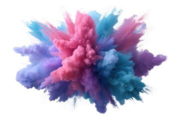 Naklejka premium Vibrant color powder explosion isolated on white background