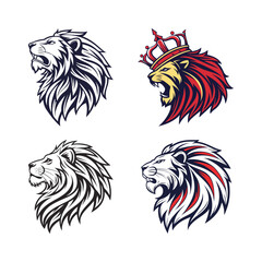 Lion head icon logo set vector, lion logo. Adobe Illustrator Artwork