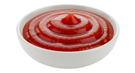 A vibrant swirl of delicious ketchup ready to add zesty flavor to your favorite meals served on transparent background