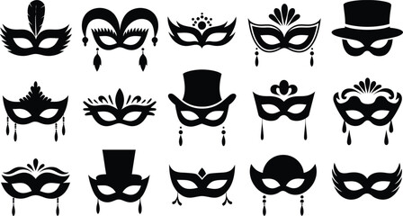 Mardi Gras carnival mask collection, creative Design vector illustration  © Tamimkhangeox