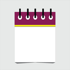 Colorful Calendar icon. Highlighted day on the calendar. Copy space, flat vector illustration. 