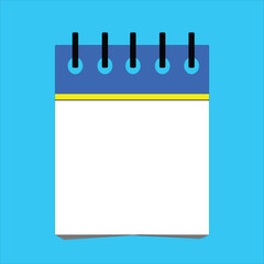 Colorful Calendar icon. Highlighted day on the calendar. Copy space, flat vector illustration. 