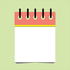 Colorful Calendar icon. Highlighted day on the calendar. Copy space, flat vector illustration. 