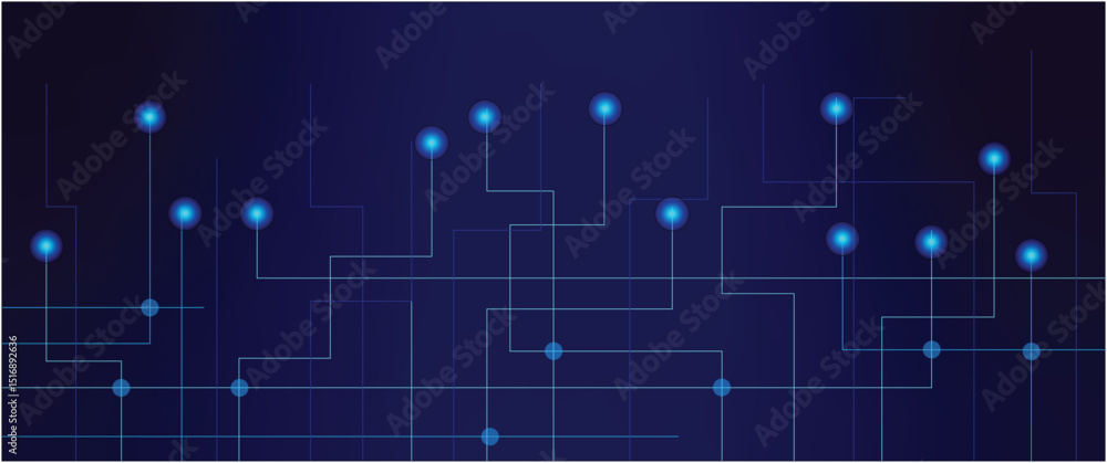 Fototapete abstract technology background with circuit board design for digital network and connection design