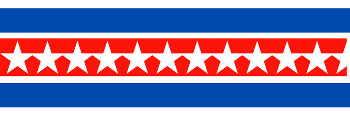 Fototapeta premium Red and Blue Patriotic USA Banner with Stars , Independence Day Border Design 