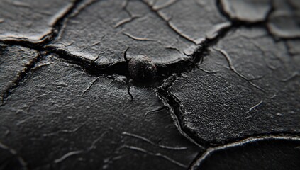 Obraz premium Beetle in cracked dark earth.