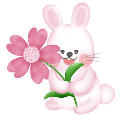 easter bunny with flower